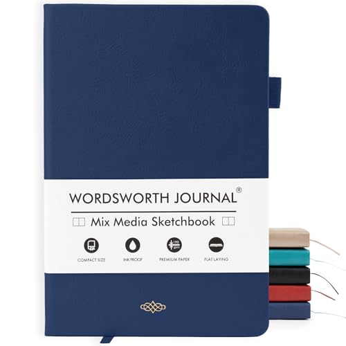 Wordsworth & Black Mixed Media Journal, 96 Pages, A5 Paper, Blue - color: Blue