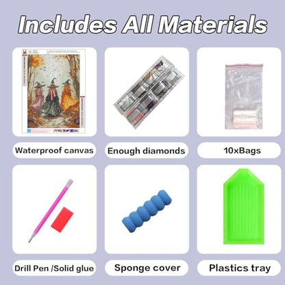 HHMATITS Halloween Diamond Art Kits for Adults 12 X 16Inch - color: Halloween-1