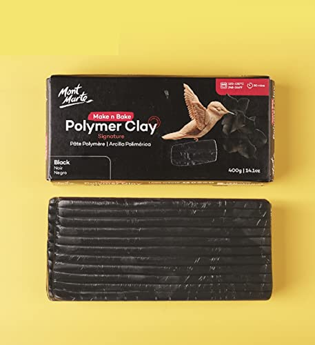 Mont Marte Make n Bake Polymer Clay 400g - Black - color: Black, size: 14.1oz