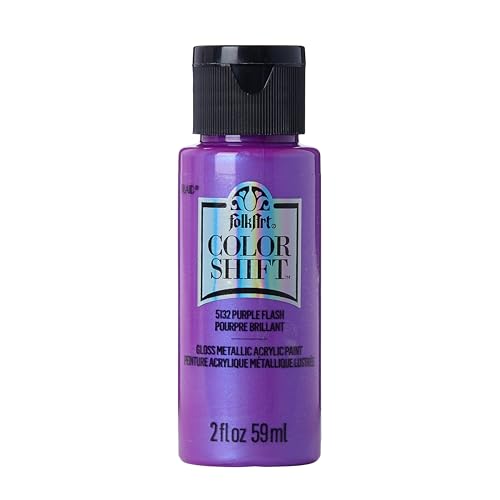 FolkArt Color Shift Acrylic Paint in Assorted Colors (2 ounce), Purple Flash - color: Purple Flash, size: 2 Fl Oz (Pack of 1), style: Color Shift