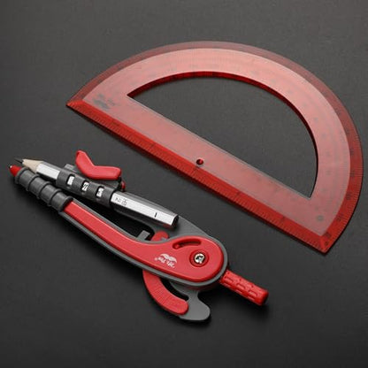 Mr. Pen- Geometry Compass and Protractor Set, 6 Inch Compass - color: Candy Apple Red, size: 1 Set