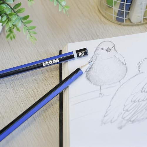 BAZIC PRODUCTS Drawing Drafting Pencils, 6B to 6H Graphite, 2-Pack | graphite grades 6B to 6H, sketching, shading, fine art, technical drawing, design work - size: 1 Count (Pack of 2)