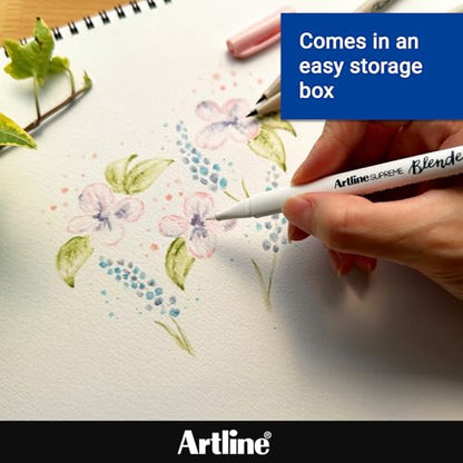 Artline SUPREME Brush Pens | AP Certified Safe for Kids | Blur Resistant Ink | EPFS-F | Flexible Brush Nib Creates Unique Wide & Fine Lines | Assorted Floral 7-Pack - size: Pack of 7