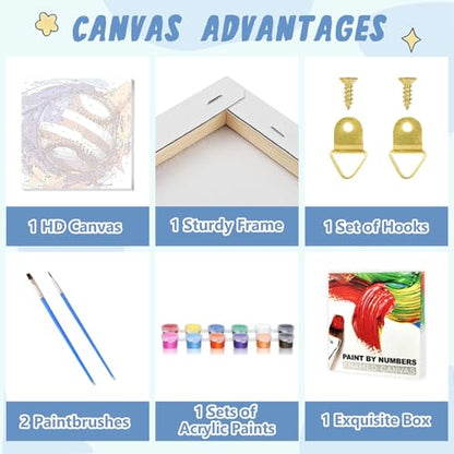 XTCIXAL Paint by Numbers Kit for Kids with Frame, Baseball, 8X8 inch - color: 04-Baseball