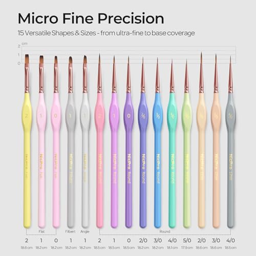 Nicpro 15PCS Paint By Numbers Brushes, Micro Fine Detail Paint Brush Set - size: 15 PCS