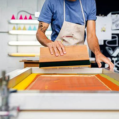 Screen Printing Squeegee, 75 Durometer Wooden Scraper Rubberwood Silk Print, for Printmaking Print Ink Machine 11.8 inch - size: 11.8inch