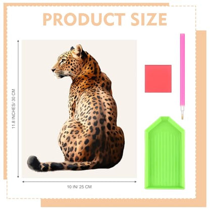 Yeaqee 4 Pcs Diamond Art Kits DIY Painting for Adult Aesthetic Wall Diamond Crafts Aesthetic Room Decor Cute Painting Pictures 5d Craft Wall Decor for Home 10 x 11.8'' (Leopard Print) - style: Leopard Print