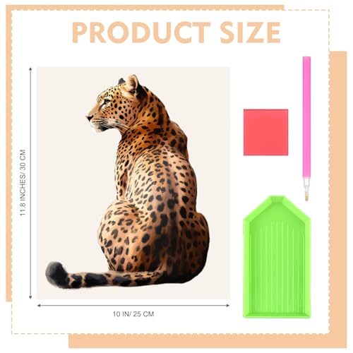 Yeaqee 4 Pcs Diamond Art Kits DIY Painting for Adult Aesthetic Wall Diamond Crafts Aesthetic Room Decor Cute Painting Pictures 5d Craft Wall Decor for Home 10 x 11.8'' (Leopard Print) - style: Leopard Print