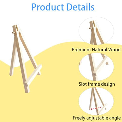 4PCS 6" Mini Wood Display Easel Natural Wooden Tabletop Stand for Small Canvas Art Photos Business Cards Wedding Decoration Painting Studio - style: 6 Inch