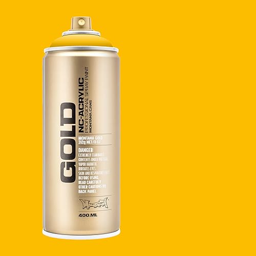 Montana Cans GOLD Spray Paint, 400ml, Shock Yellow (Model: MXG-S1010) - color: Gld400-s1010 - Shock Yellow, size: 13.5 Fl Oz (Pack of 1)