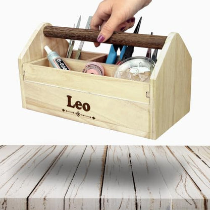 Ikee Design Personalized Custom Engraved Wooden Craft Toolbox - color: Personalized