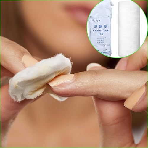 400g White Pure Cotton Roll, Absorb Well, Super Soft,Multipurpose for Makeup Removal,Wound Care，Applying Lotion or Powder,Nail Polish, Beauty Baby Care Pure Cotton Rolls，for Everyday Household Use