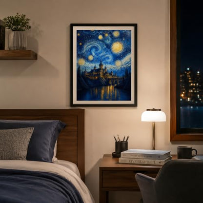 PINFFSHU Starry Night Diamond Painting Kits for Adult Beginners - color: blue