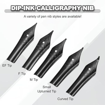 PATIKIL 0.38 mm Line Width Fountain Pen Nib Replacement, 3 Pack 304 Stainless Steel Special Spare Ink Dip Calligraphy Pen Nib for Drawing Writing Signing, Black(EF Tip) - color: Black