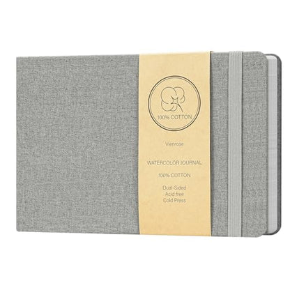 Vienrose Watercolor Sketchbook Journal 5.5x8.2 Inch 24 Sheets Grey - color: Grey, size: 5.5x 8.25 Inch