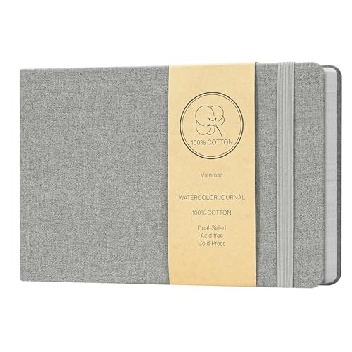 Vienrose Watercolor Sketchbook Journal 5.5x8.2 Inch 24 Sheets Grey - color: Grey, size: 5.5x 8.25 Inch