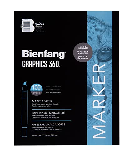 Bienfang Graphics 360 Marker Paper Pad, 11-Inch by 14-Inch, 100 Sheets - size: 11 by 14-Inch, 100 Sheets