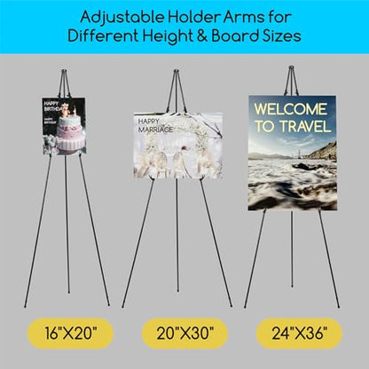 MEEDEN Metal Display Easel Stand 63": Art Tripod Easel with Carry Bag | 1 Pack Portable Foldable Instant - Sign Stand for Wedding, Painting Canvas, Presentations, Posters - size: 1-PACK
