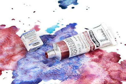 Schmincke - HORADAM® AQUARELL, Super Granulation, 14 916 044 Urban Yellow, 1/2 pans, very strong granulating colors, finest, super granulating watercolors - color: 926 urban red