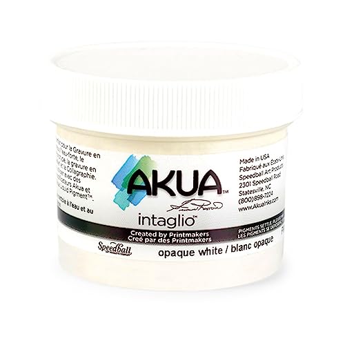 Akua Intaglio Water-Based Ink, 2-Ounce Jar, Opaque White - color: Opaque White, size: 2 fl oz