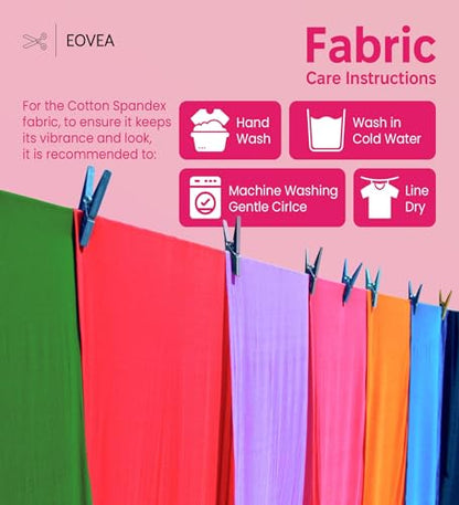 EOVEA - Cotton Spandex Fabric by The Yard - 4 Way Stretch Jersey Knit - Spandex & Cotton T-Shirt Fabric - Lightweight, Breathable - 60" Wide Roll| 10 oz(Fuchsia, 1 Yard) - color: Fuchsia, size: 1 Yard