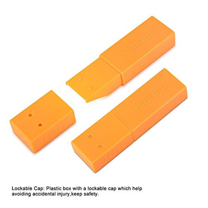 FOSHIO 60 Degree Snap Off Blades 9MM Universal Art Knife Replacement Blades, High Hardness Stainless Steel Auto Vinyl Wrap Box Cutters Knife, Pack of 100 - color: Orange - 60 Degree Blades
