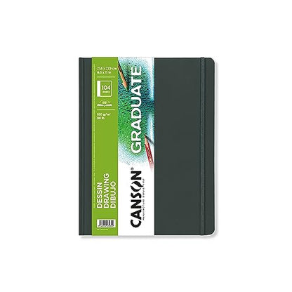 Canson Graduate Drawing Paper, Hard Cover Art Journal, 8.5x11 inches, 52 Sheets — Artist Paper for Pencil, Ink, Pen, Marker Illustration - size: 8.5x11