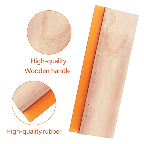 Screen Printing Squeegee, 75 Durometer Wooden Scraper Rubberwood Silk Print, for Printmaking Print Ink Machine 11.8 inch - size: 11.8inch