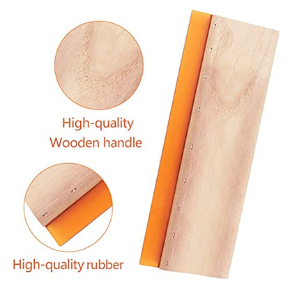 Screen Printing Squeegee, 75 Durometer Wooden Scraper Rubberwood Silk Print, for Printmaking Print Ink Machine 11.8 inch - size: 11.8inch