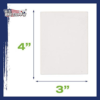 U.S. Art Supply 3x4 Mini Canvases for Painting, 72 Pack Bulk Small Stretched Artist Canvas Professional Primed - Ideal for Arts & Crafts | Small Stretched Artist Canvas Professional Primed - Ideal for Arts & Crafts - size: 3" x 4" - Pack of 72