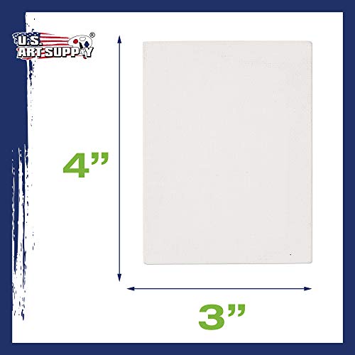 U.S. Art Supply 3"x4" Mini Square Canvases for Painting, Bulk Pack of 72 | Mini Primed Artist Stretched Canvas, Ideal for Arts & Crafts, Weddings, Birthdays - size: 3" x 4" - Pack of 72