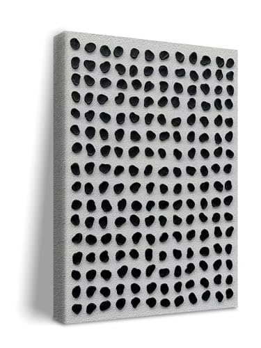 NANKAI Art Hand-painted Black and white three-dimensional texture abstract oil painting, 45x30 inches. Contemporary minimalist art wall decoration painting for home - color: NKHB146