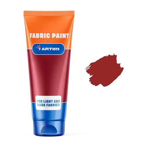 Dark Red Fabric Paint 2 fl. oz – Permanent Fabric Paint Red Crimson for Clothes | Textile Clothing Paints for Cotton and Synthethic, Furniture Upholstery, Shoes, Sneakers, T-Shirt, Tote Bags - color: Dark Red 2 fl. oz