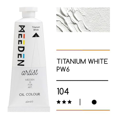 MEEDEN Titanium White Oil Paint - Artist Grade 60ml/2oz Tube | Professional Art Paints and Supplies for Canvas Painting - color: Titanium White, size: 2 Fl Oz (Pack of 1)
