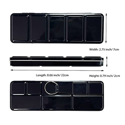 FCLUB Empty Watercolor Palette Paint Tin with 21Pcs Watercolor Full Pans | Medium Metal Watercolor Palette, Empty 3ML Full Pans, Folding Paint Tray with Lid, Paint Refills, Color Mixing, Art Painting - style: Tin Box with 21 Full Pans