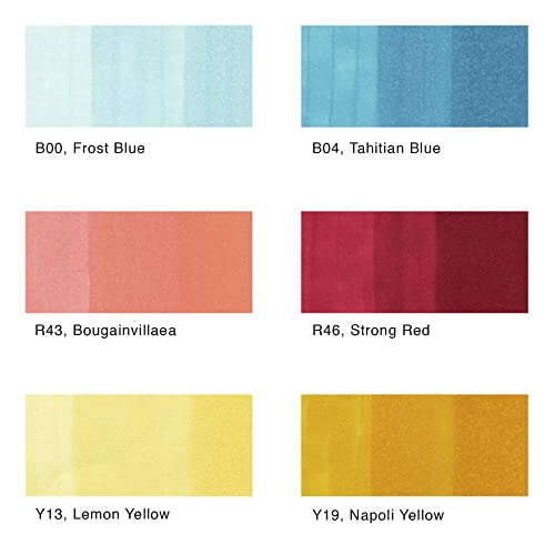 Copic Sketch, Alcohol Markers, 6 Colors Dual Brush Tip Art Marker for Adults, Blendable Sketch Markers for Coloring Drawing & Illustration Art - Perfect Primaries - color: Perfect Primaries