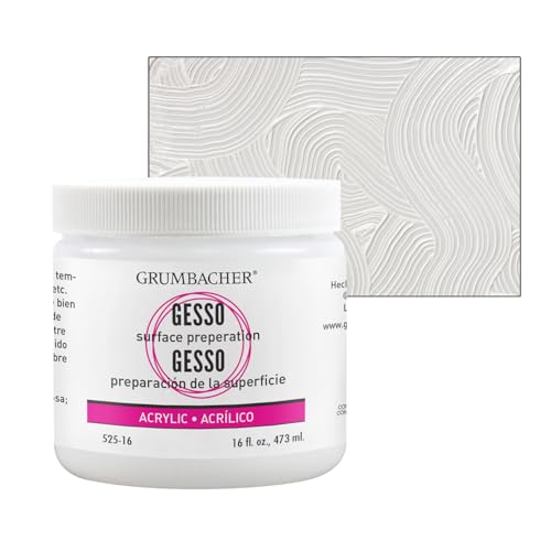 Grumbacher 52516 16-Ounce Gesso (Hyplar) Artists Acrylic Medium Jar