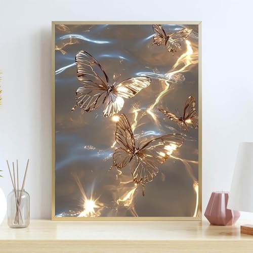 Butterfly Diamond Art Kits for Adults, Butterfly Diamond Painting Kits, 5D Diamond Dot, Gem Painting Kit, Dimond Art Paintings Kit, Crafts for Adults, Crystal Art, Home Wall Decor Gifts 12X16 In - color: 26-68 Butterfly