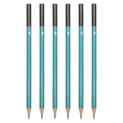 PATIKIL 4B Drawing Pencils for Sketching, 6PCS Sketch Pencils for Drawing Art Pencils Graphite Wood Pre-sharpened for Drawing Sketching Artist, Hexagonal, Black Refill, Green/Black Pole - style: 4B