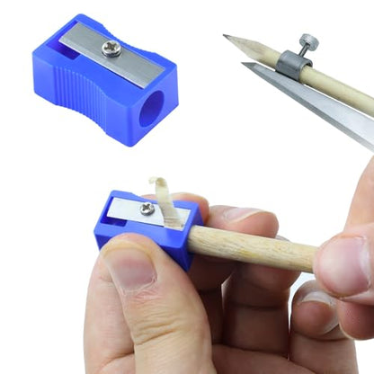 8-Inch Professional Woodworking Compass Geometry with Wing & Pencil Holder — Includes 8" Ruler and Pencil Sharpener Perfect for Accurate Circles, Layouts, and Geometric Designs