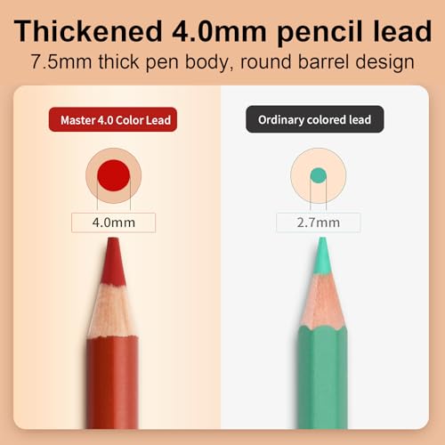 48 Colored Pencils Set for Adults Coloring, Professional Oil Based Art Pencils with 4.0mm Thick Soft Core up to 10 layers of blending, Artist Drawing Pencils in Masterpiece Gift Box - style: 48 Count