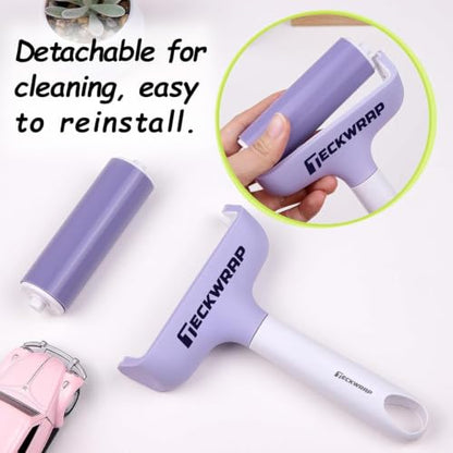 TECKWRAP Brayer Roller Set for Vinyl DIY Crafts - 4 PCS | Printmaking Brayer, Pin Pen, Tweezers & Felt Squeegee for Iron-On Vinyl, Scrapbooking, Stamping, Card Making, Relief Printing - color: purple 4 set