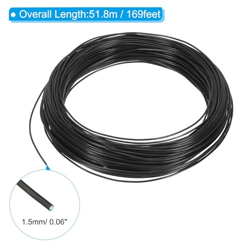 PATIKIL Bonsai Training Wire 1.5mm x 169ft Anodized Aluminum Black - color: Black, size: 1.5 mm x 51.5 m