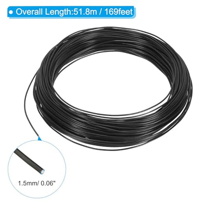 PATIKIL Bonsai Training Wire 1.5mm x 169ft Anodized Aluminum Black - color: Black, size: 1.5 mm x 51.5 m