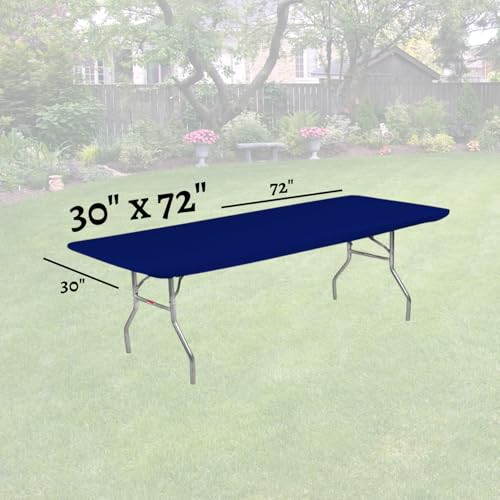 6' Rectangle Plastic Table Covers 30" x 72", Bundle of 5 (Navy Blue) - color: Navy Blue