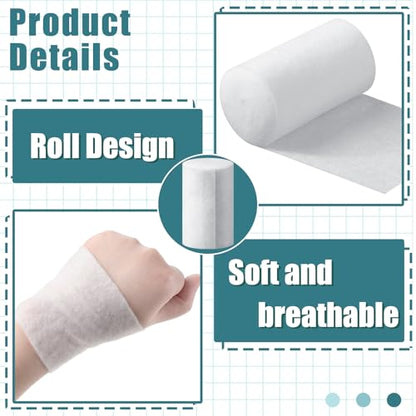 Nuanchu 6 Rolls Soft Cast Padding for Plaster Cloth Bandage,3 Inch X 8.8 Ft | Cotton Undercast Layer for Body Casts and Masks, Individually Wrapped, Pairs with Gauze Wrap in Art and Halloween Crafts - size: 3 Inch X 8.8 ft