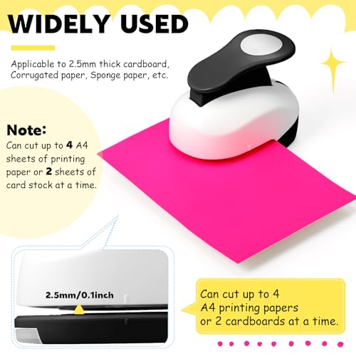 CHENGU 6 Pcs Circle Punch Set 3in/2in/1.5in/1in/0.6in/0.3in Scrapbook Hole Punchers Crafting with 10 Sticker Paper Round Cutter Scrapbook for Office Supplies DIY Albums Photos(Black) - color: Black, style: Circle