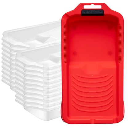 Mister Rui 21 Pack 4 Inch Paint Tray Set with 20 Liners | Thickened Plastic Tray with Magnetic Brush Holder & Disposable Liners. Ideal for Small Projects, Touch-Ups and DIY Crafts - size: 4 Inch, 21 Pack