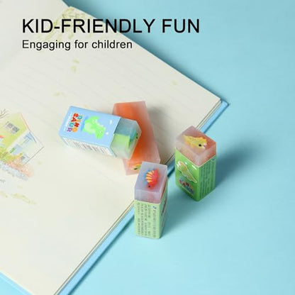 HILAZA 18Pcs Cute Dinosaur Erasers for Kids Bulk, Kawaii Fun Pencil Jelly Erasers for School Classroom Supplies Prize Gifts Party Favors - style: DINOSAUR