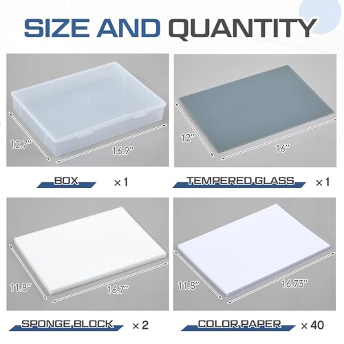 Nuanchu 1 Pcs 12 x 16 Inch Glass Palette for Oil Painting, Neutral Grey - color: Neutral Grey, size: 12x16 Inch